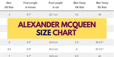 mcqueen size chart.